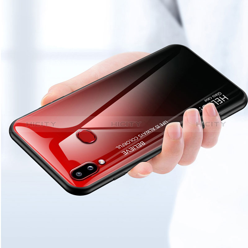 Coque Rebord Contour Silicone et Vitre Miroir Housse Etui Degrade Arc en Ciel LS1 pour Samsung Galaxy A10s Plus