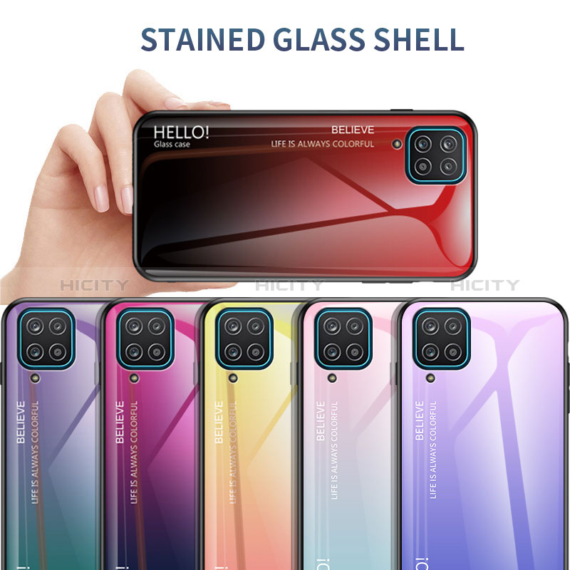 Coque Rebord Contour Silicone et Vitre Miroir Housse Etui Degrade Arc en Ciel LS1 pour Samsung Galaxy A12 5G Plus