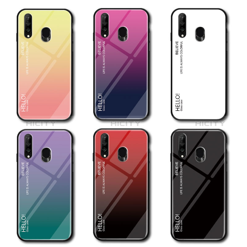 Coque Rebord Contour Silicone et Vitre Miroir Housse Etui Degrade Arc en Ciel LS1 pour Samsung Galaxy A40s Plus