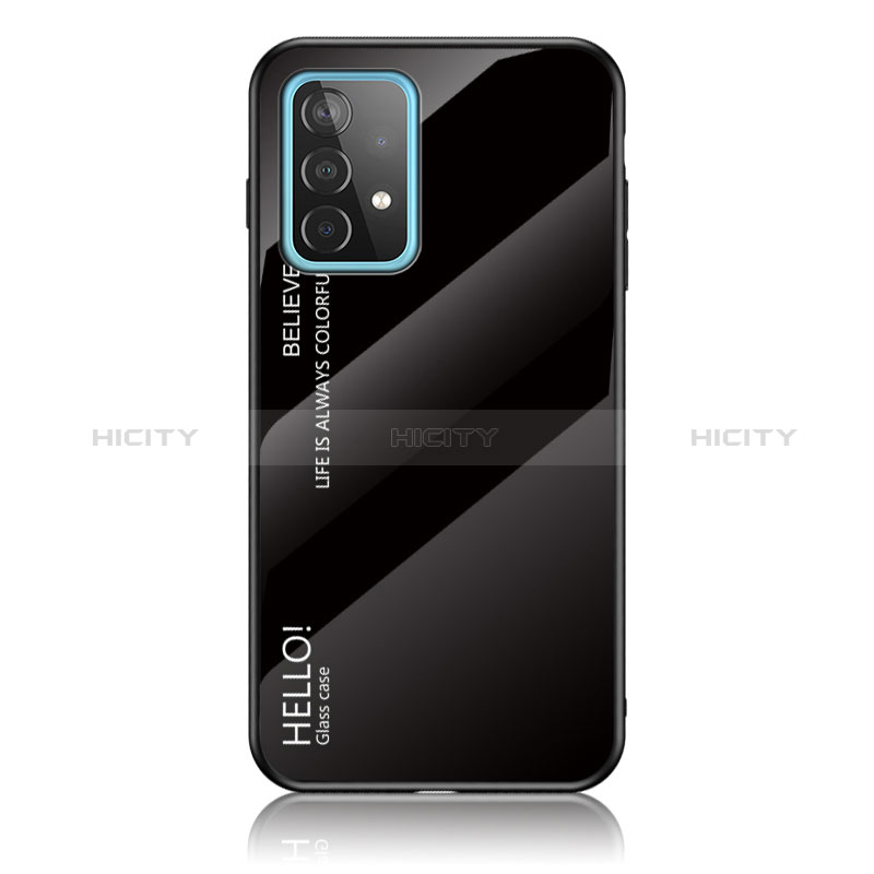 Coque Rebord Contour Silicone et Vitre Miroir Housse Etui Degrade Arc en Ciel LS1 pour Samsung Galaxy A52s 5G Noir Plus