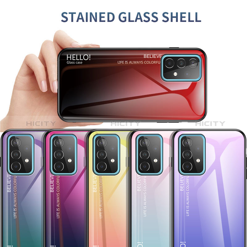 Coque Rebord Contour Silicone et Vitre Miroir Housse Etui Degrade Arc en Ciel LS1 pour Samsung Galaxy A52s 5G Plus