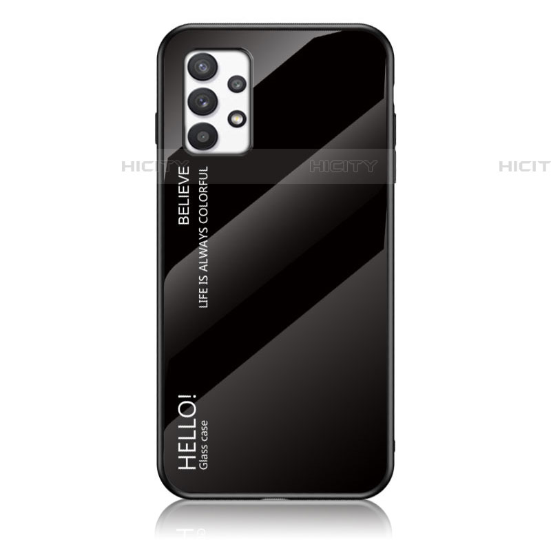Coque Rebord Contour Silicone et Vitre Miroir Housse Etui Degrade Arc en Ciel LS1 pour Samsung Galaxy A53 5G Noir Plus