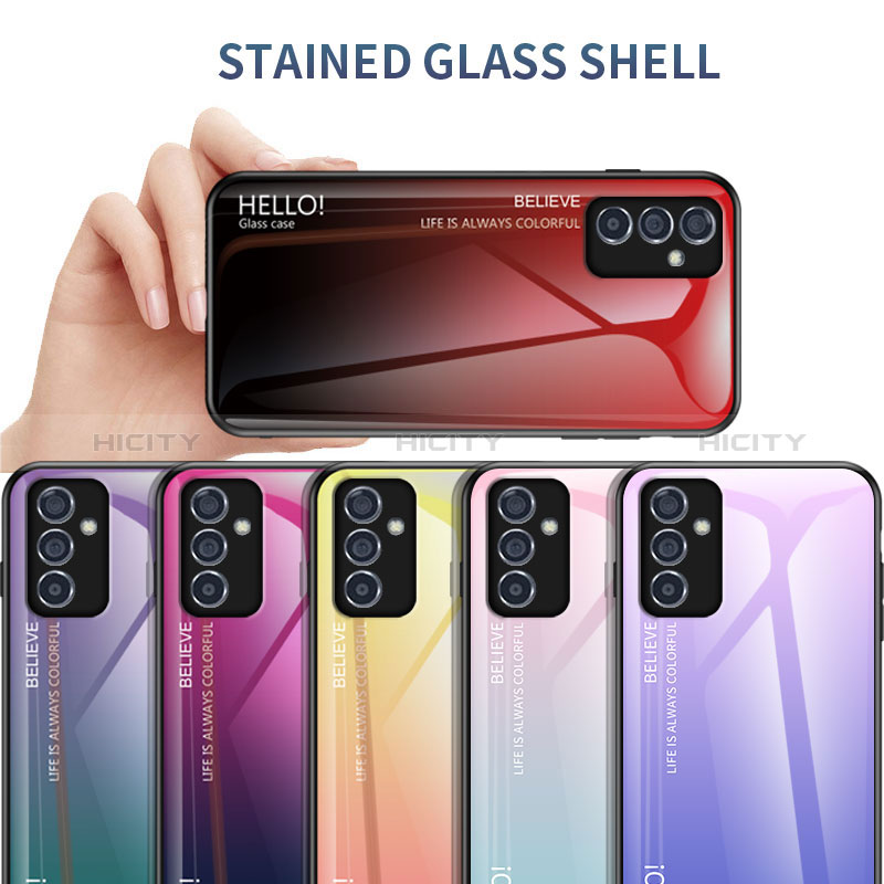 Coque Rebord Contour Silicone et Vitre Miroir Housse Etui Degrade Arc en Ciel LS1 pour Samsung Galaxy A55 5G Plus