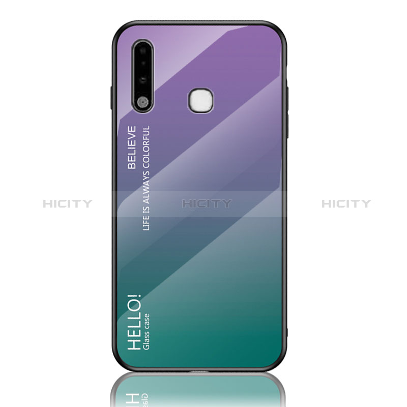 Coque Rebord Contour Silicone et Vitre Miroir Housse Etui Degrade Arc en Ciel LS1 pour Samsung Galaxy A70E Mixte Plus