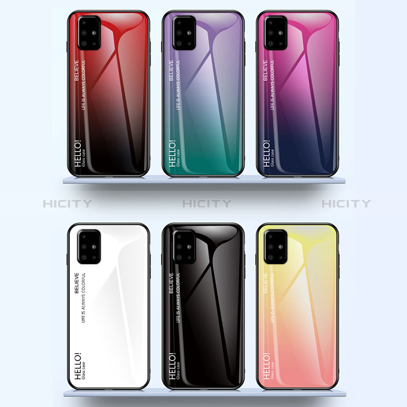 Coque Rebord Contour Silicone et Vitre Miroir Housse Etui Degrade Arc en Ciel LS1 pour Samsung Galaxy A71 5G Plus