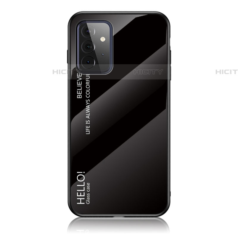 Coque Rebord Contour Silicone et Vitre Miroir Housse Etui Degrade Arc en Ciel LS1 pour Samsung Galaxy A72 4G Noir Plus