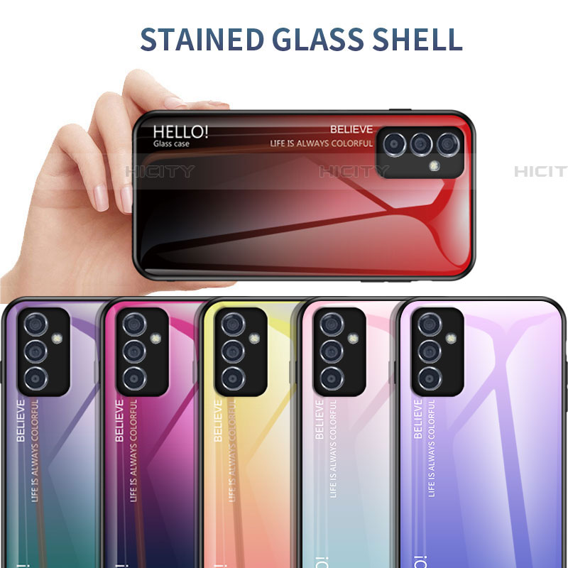 Coque Rebord Contour Silicone et Vitre Miroir Housse Etui Degrade Arc en Ciel LS1 pour Samsung Galaxy F14 5G Plus