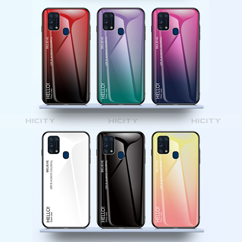 Coque Rebord Contour Silicone et Vitre Miroir Housse Etui Degrade Arc en Ciel LS1 pour Samsung Galaxy M31 Prime Edition Plus