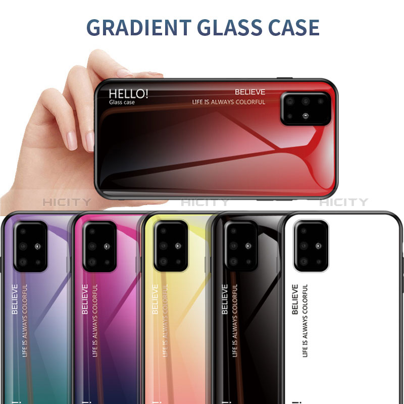 Coque Rebord Contour Silicone et Vitre Miroir Housse Etui Degrade Arc en Ciel LS1 pour Samsung Galaxy M40S Plus