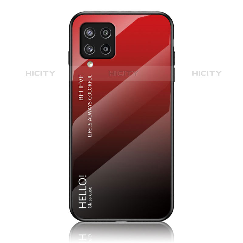 Coque Rebord Contour Silicone et Vitre Miroir Housse Etui Degrade Arc en Ciel LS1 pour Samsung Galaxy M42 5G Rouge Plus