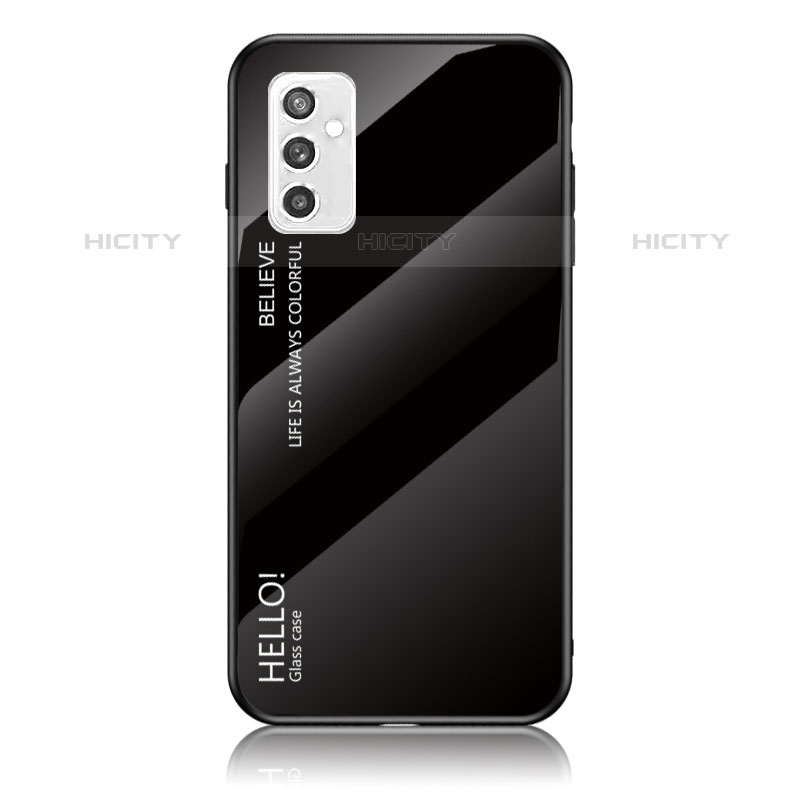 Coque Rebord Contour Silicone et Vitre Miroir Housse Etui Degrade Arc en Ciel LS1 pour Samsung Galaxy M52 5G Noir Plus