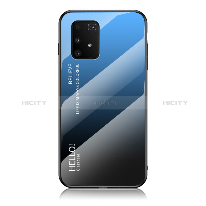 Coque Rebord Contour Silicone et Vitre Miroir Housse Etui Degrade Arc en Ciel LS1 pour Samsung Galaxy S10 Lite Bleu Plus