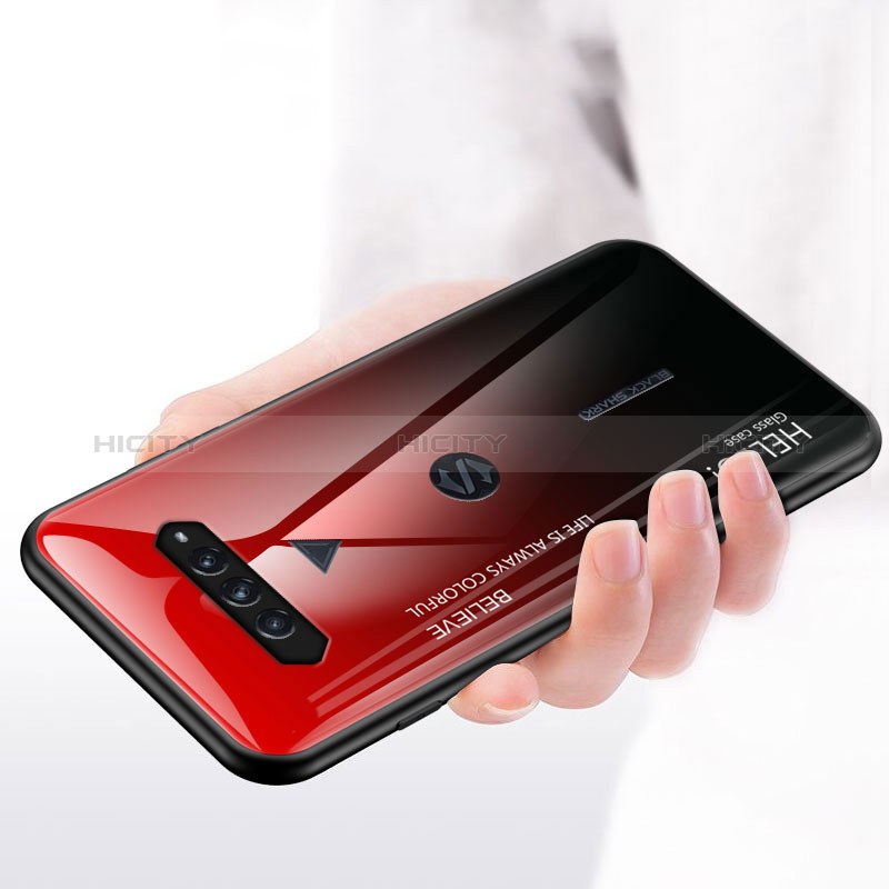 Coque Rebord Contour Silicone et Vitre Miroir Housse Etui Degrade Arc en Ciel LS1 pour Xiaomi Black Shark 4 Pro 5G Plus