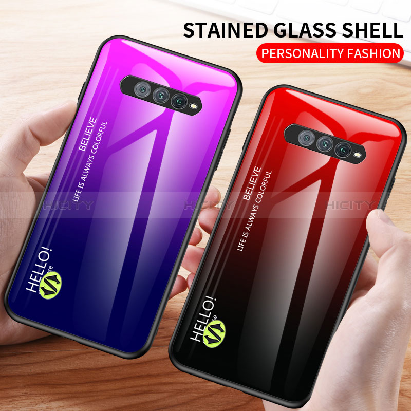 Coque Rebord Contour Silicone et Vitre Miroir Housse Etui Degrade Arc en Ciel LS1 pour Xiaomi Black Shark 4S 5G Plus