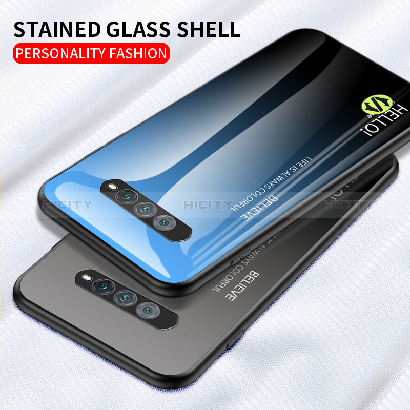 Coque Rebord Contour Silicone et Vitre Miroir Housse Etui Degrade Arc en Ciel LS1 pour Xiaomi Black Shark 4S Pro 5G Plus