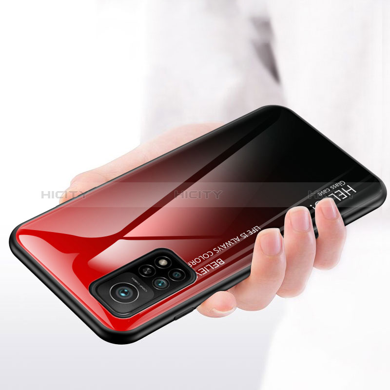 Coque Rebord Contour Silicone et Vitre Miroir Housse Etui Degrade Arc en Ciel LS1 pour Xiaomi Mi 10T Pro 5G Plus