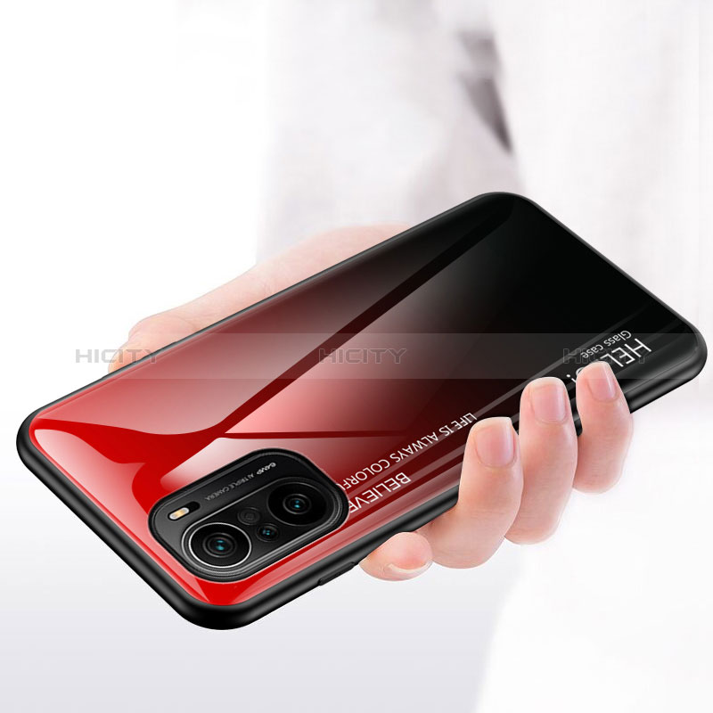 Coque Rebord Contour Silicone et Vitre Miroir Housse Etui Degrade Arc en Ciel LS1 pour Xiaomi Mi 11X Pro 5G Plus