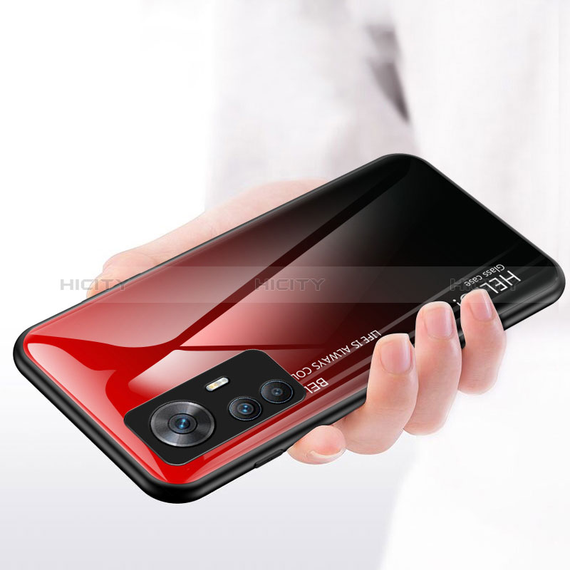 Coque Rebord Contour Silicone et Vitre Miroir Housse Etui Degrade Arc en Ciel LS1 pour Xiaomi Mi 12T Pro 5G Plus