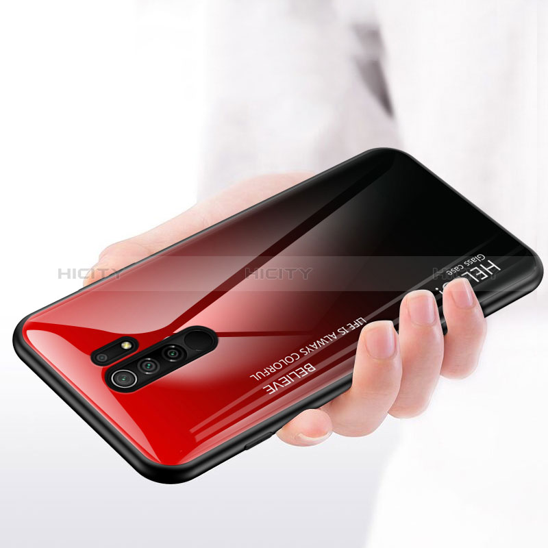 Coque Rebord Contour Silicone et Vitre Miroir Housse Etui Degrade Arc en Ciel LS1 pour Xiaomi Poco M2 Plus