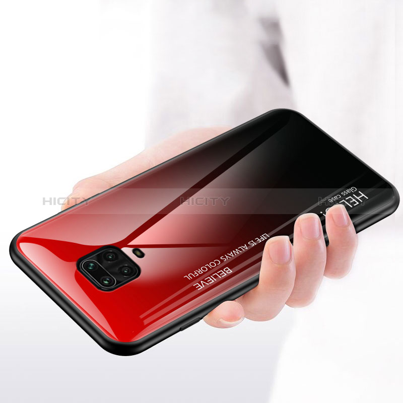 Coque Rebord Contour Silicone et Vitre Miroir Housse Etui Degrade Arc en Ciel LS1 pour Xiaomi Poco M2 Pro Plus