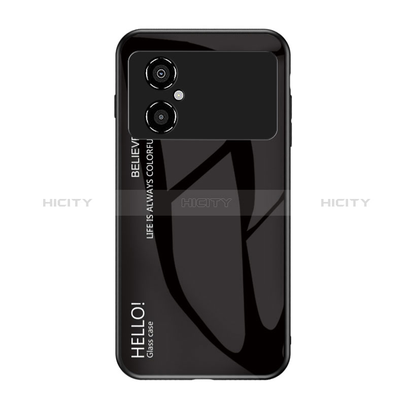 Coque Rebord Contour Silicone et Vitre Miroir Housse Etui Degrade Arc en Ciel LS1 pour Xiaomi Poco M4 5G Noir Plus