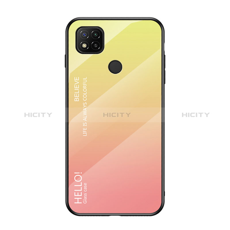 Coque Rebord Contour Silicone et Vitre Miroir Housse Etui Degrade Arc en Ciel LS1 pour Xiaomi Redmi 9 Activ Plus