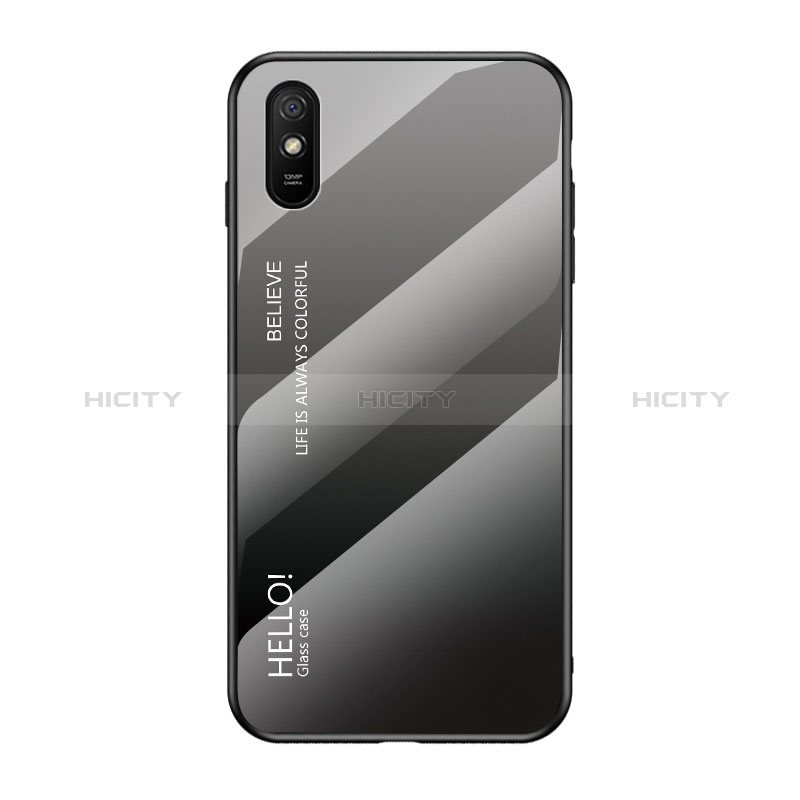 Coque Rebord Contour Silicone et Vitre Miroir Housse Etui Degrade Arc en Ciel LS1 pour Xiaomi Redmi 9A Plus