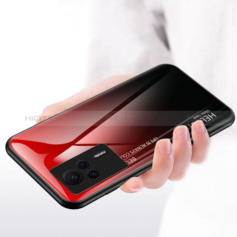 Coque Rebord Contour Silicone et Vitre Miroir Housse Etui Degrade Arc en Ciel LS1 pour Xiaomi Redmi K60E 5G Plus