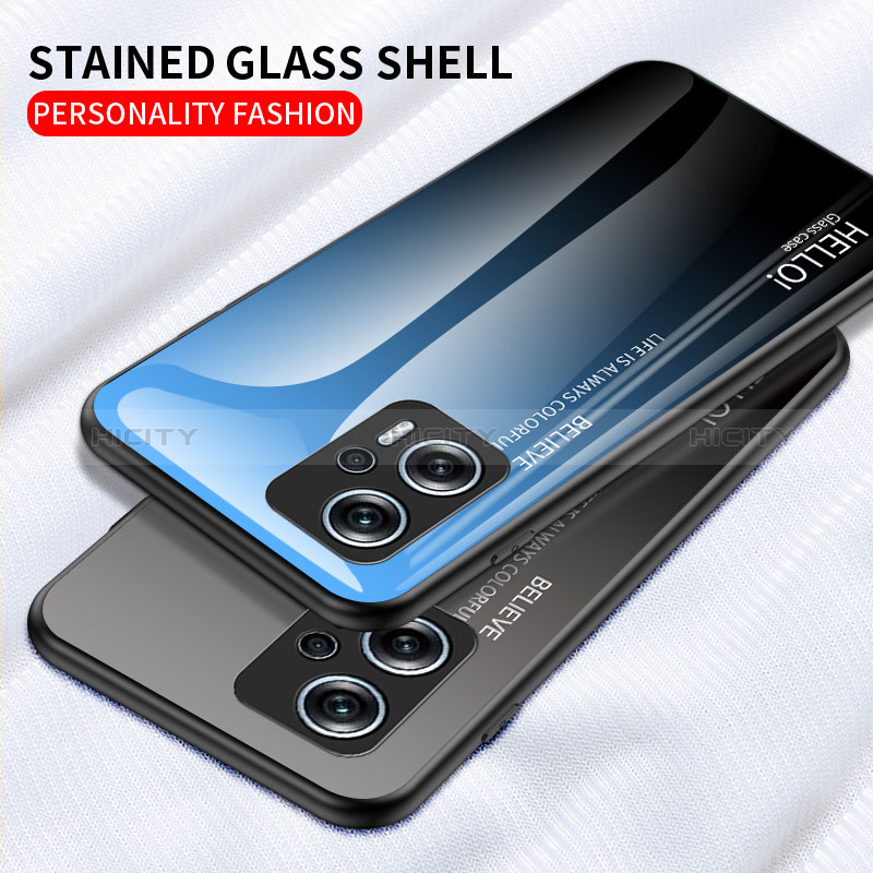 Coque Rebord Contour Silicone et Vitre Miroir Housse Etui Degrade Arc en Ciel LS1 pour Xiaomi Redmi Note 11T Pro 5G Plus