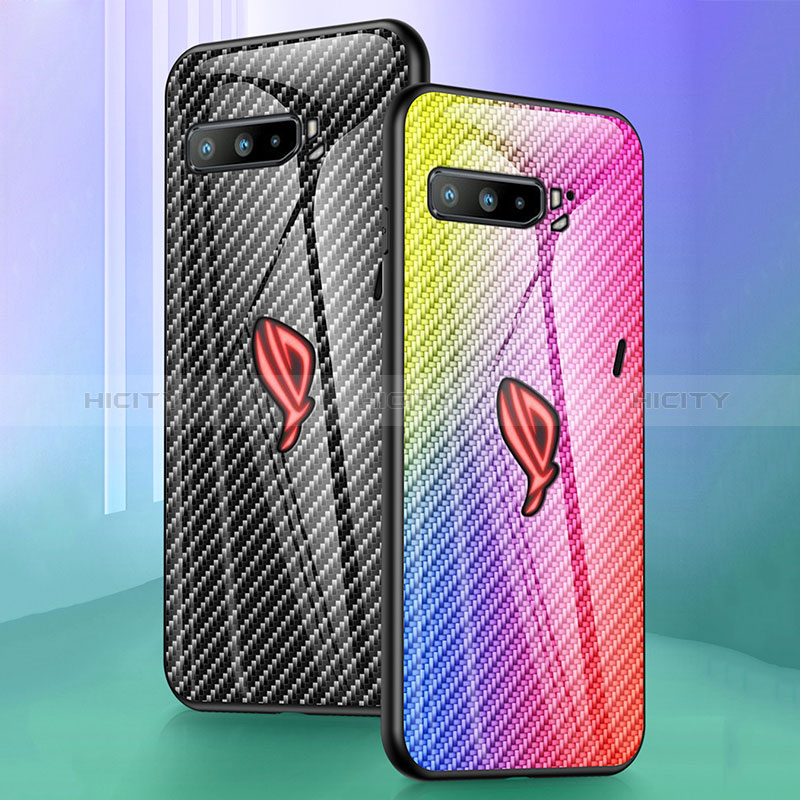 Coque Rebord Contour Silicone et Vitre Miroir Housse Etui Degrade Arc en Ciel LS2 pour Asus ROG Phone 3 Plus