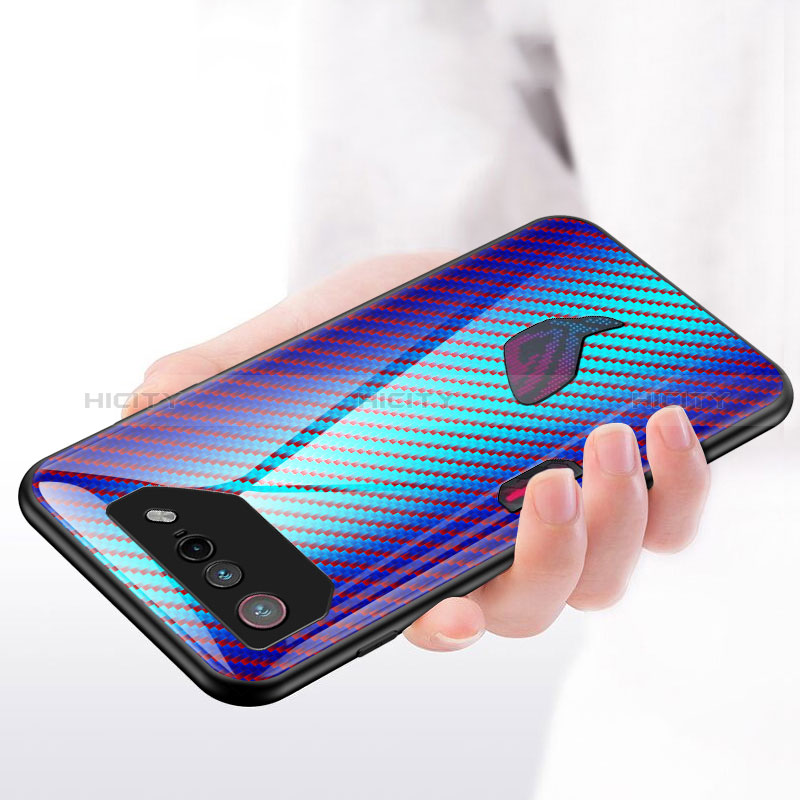 Coque Rebord Contour Silicone et Vitre Miroir Housse Etui Degrade Arc en Ciel LS2 pour Asus ROG Phone 7 Plus