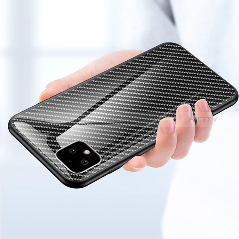 Coque Rebord Contour Silicone et Vitre Miroir Housse Etui Degrade Arc en Ciel LS2 pour Google Pixel 4 Plus