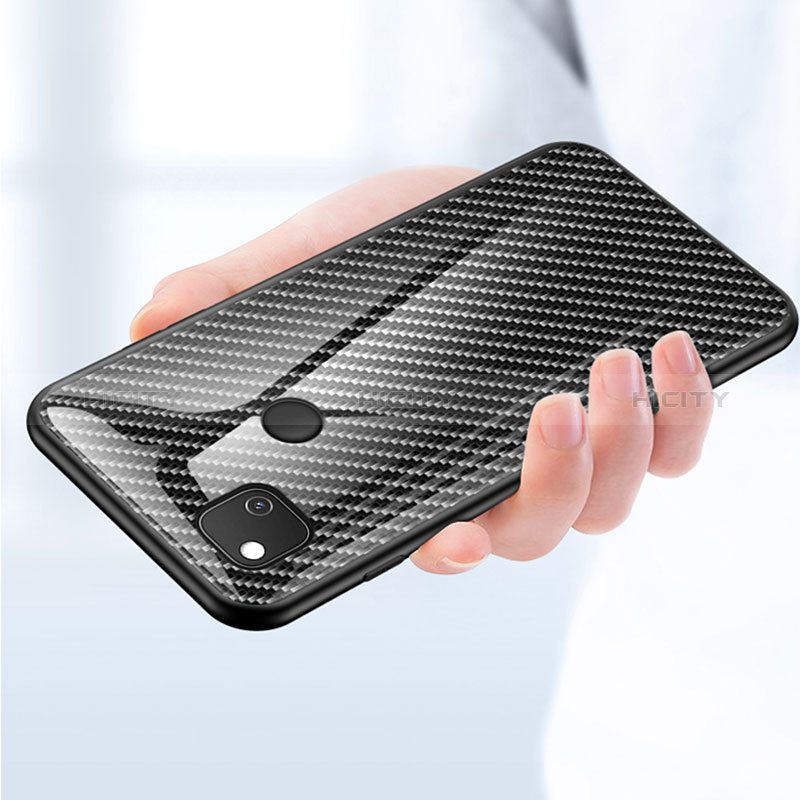 Coque Rebord Contour Silicone et Vitre Miroir Housse Etui Degrade Arc en Ciel LS2 pour Google Pixel 4a Plus