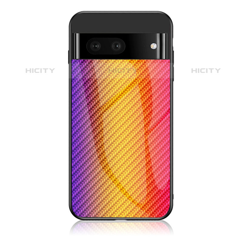 Coque Rebord Contour Silicone et Vitre Miroir Housse Etui Degrade Arc en Ciel LS2 pour Google Pixel 7 5G Plus