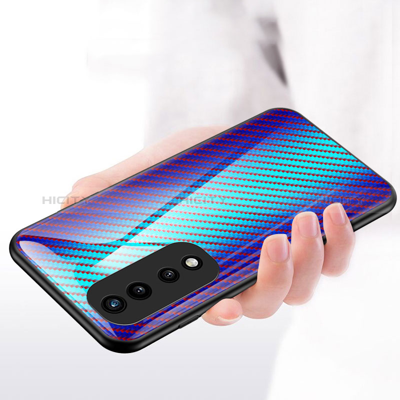 Coque Rebord Contour Silicone et Vitre Miroir Housse Etui Degrade Arc en Ciel LS2 pour Huawei Honor 70 Pro 5G Plus