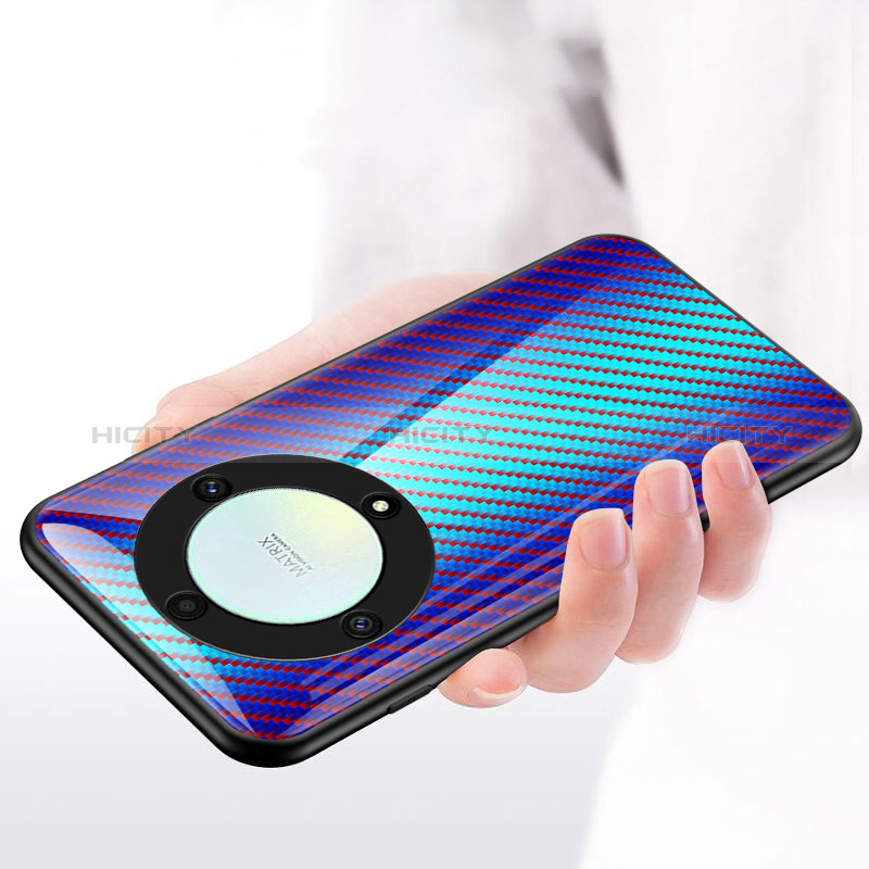 Coque Rebord Contour Silicone et Vitre Miroir Housse Etui Degrade Arc en Ciel LS2 pour Huawei Honor Magic5 Lite 5G Plus