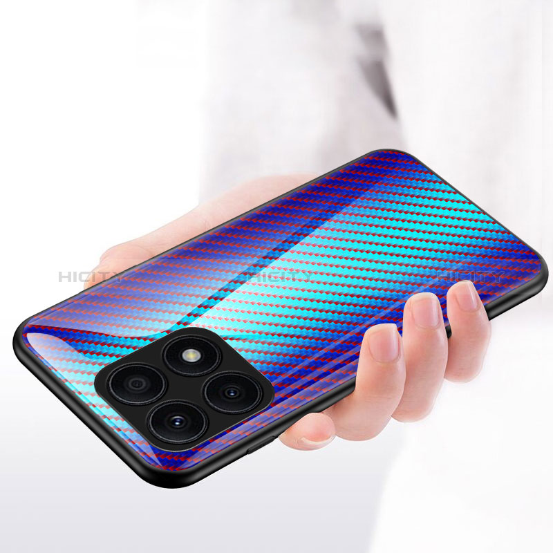 Coque Rebord Contour Silicone et Vitre Miroir Housse Etui Degrade Arc en Ciel LS2 pour Huawei Honor X6 5G Plus