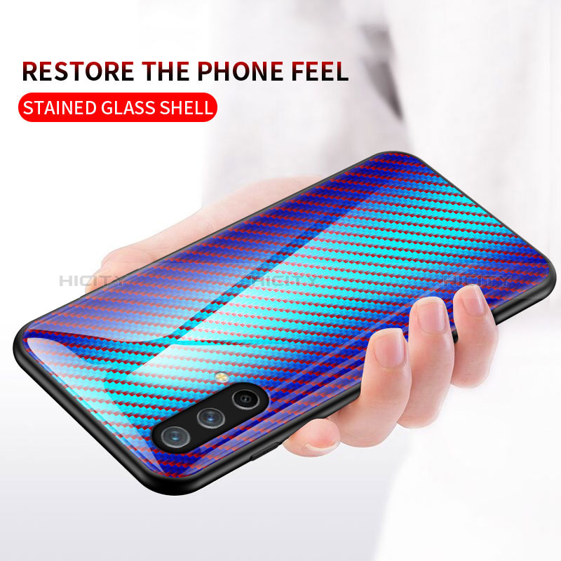 Coque Rebord Contour Silicone et Vitre Miroir Housse Etui Degrade Arc en Ciel LS2 pour OnePlus Nord CE 5G Plus