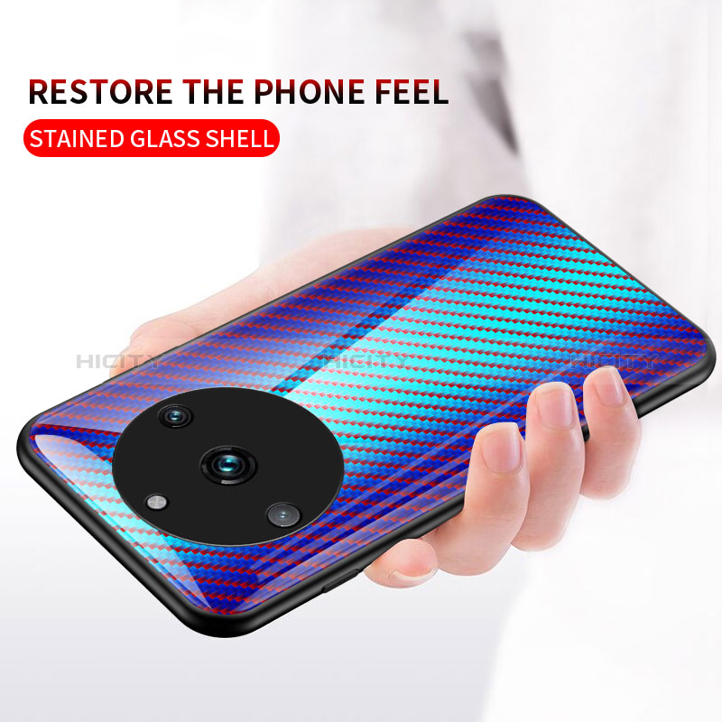 Coque Rebord Contour Silicone et Vitre Miroir Housse Etui Degrade Arc en Ciel LS2 pour Realme Narzo 60 Pro 5G Plus