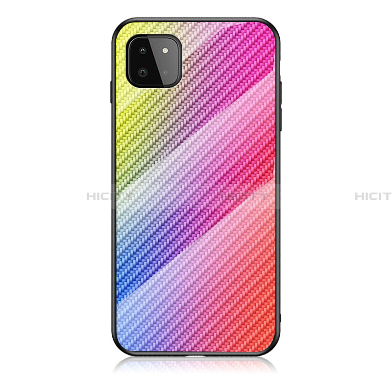 Coque Rebord Contour Silicone et Vitre Miroir Housse Etui Degrade Arc en Ciel LS2 pour Samsung Galaxy A22 5G Plus