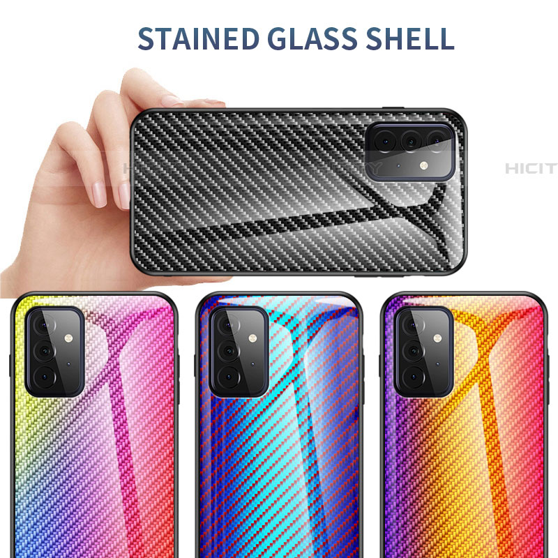 Coque Rebord Contour Silicone et Vitre Miroir Housse Etui Degrade Arc en Ciel LS2 pour Samsung Galaxy A72 4G Plus