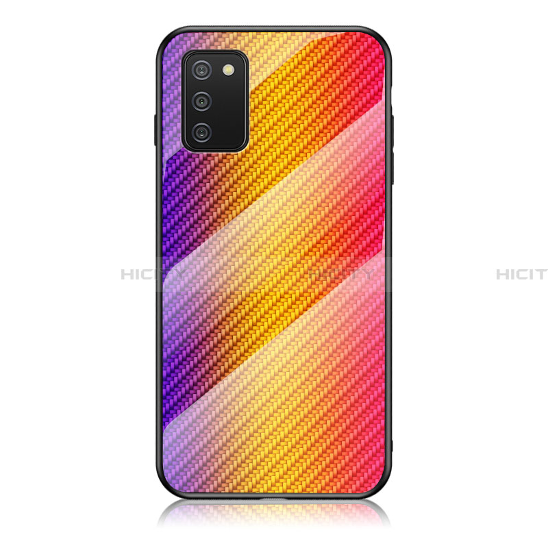 Coque Rebord Contour Silicone et Vitre Miroir Housse Etui Degrade Arc en Ciel LS2 pour Samsung Galaxy F02S SM-E025F Plus