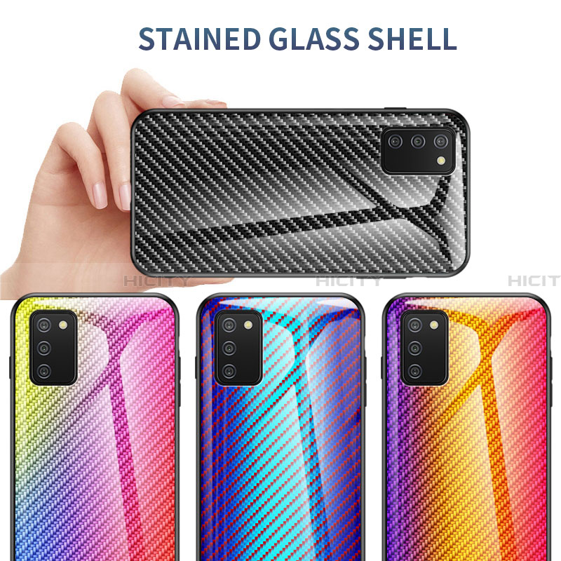 Coque Rebord Contour Silicone et Vitre Miroir Housse Etui Degrade Arc en Ciel LS2 pour Samsung Galaxy F02S SM-E025F Plus