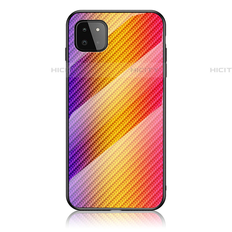 Coque Rebord Contour Silicone et Vitre Miroir Housse Etui Degrade Arc en Ciel LS2 pour Samsung Galaxy F42 5G Plus