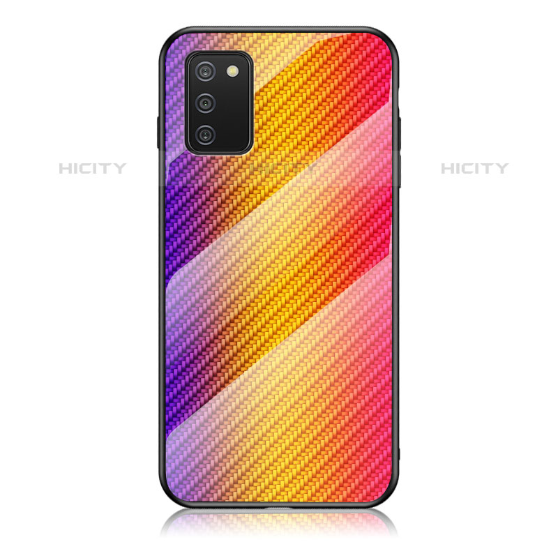 Coque Rebord Contour Silicone et Vitre Miroir Housse Etui Degrade Arc en Ciel LS2 pour Samsung Galaxy M02s Plus