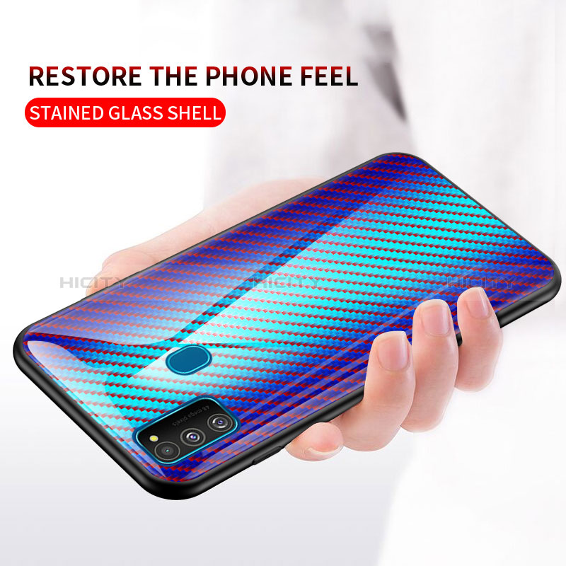 Coque Rebord Contour Silicone et Vitre Miroir Housse Etui Degrade Arc en Ciel LS2 pour Samsung Galaxy M30s Plus