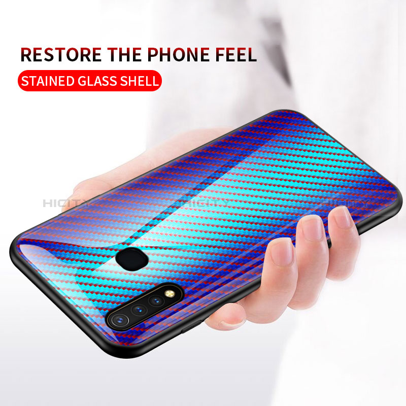 Coque Rebord Contour Silicone et Vitre Miroir Housse Etui Degrade Arc en Ciel LS2 pour Vivo Y5s Plus