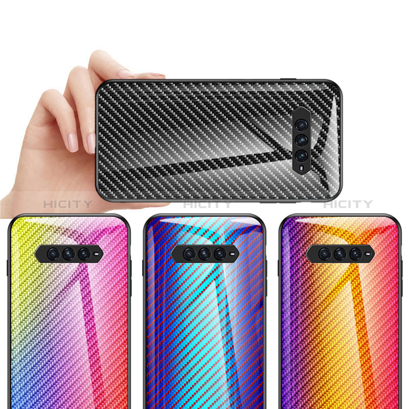 Coque Rebord Contour Silicone et Vitre Miroir Housse Etui Degrade Arc en Ciel LS2 pour Xiaomi Black Shark 4 5G Plus