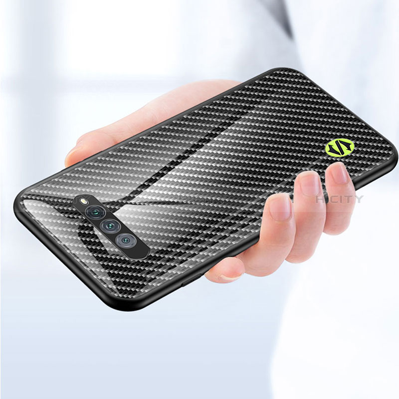 Coque Rebord Contour Silicone et Vitre Miroir Housse Etui Degrade Arc en Ciel LS2 pour Xiaomi Black Shark 4S 5G Plus