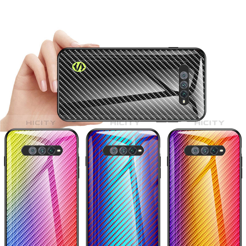 Coque Rebord Contour Silicone et Vitre Miroir Housse Etui Degrade Arc en Ciel LS2 pour Xiaomi Black Shark 4S Pro 5G Plus